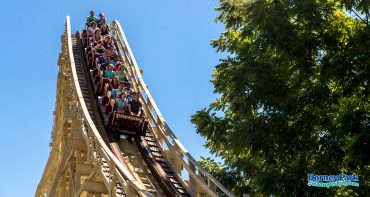 Amusement park roller coaster