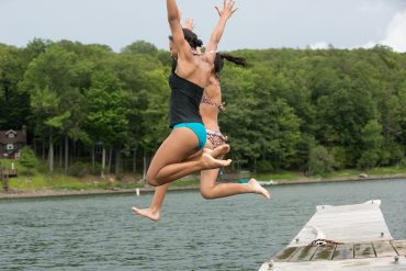 Water Recreation Girls Dock Jumping Lake Wallenpaupack 3 PoconoMtns